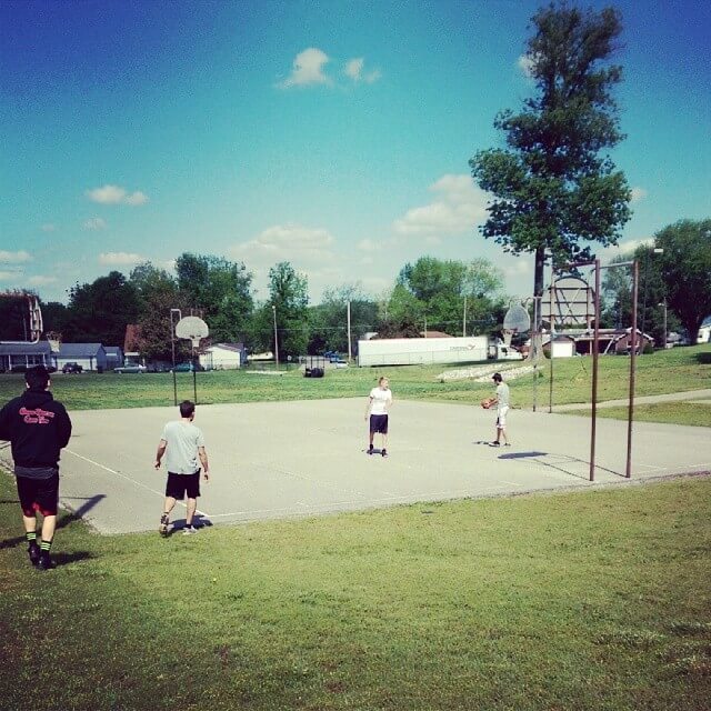 Playing basketball in Indiana